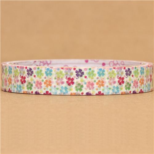 cute Sticky tape with many colourful flowers kawaii cute Sticky tape with many colourful flowers kawaii