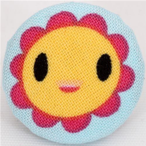 yellow laughing flower fabric button Robert Kaufman yellow laughing flower fabric button Robert Kaufman