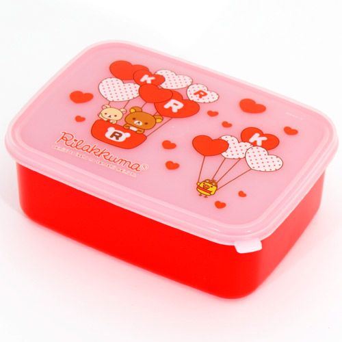 red Rilakkuma Bento Box Lunch Box bears with hearts red Rilakkuma Bento Box Lunch Box bears with hearts