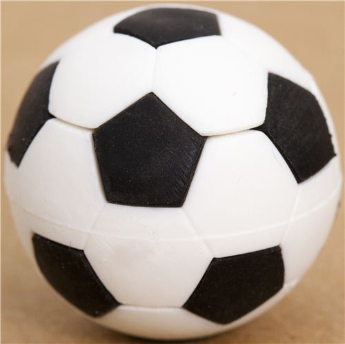 cool black and white soccer ball eraser by Iwako cool black and white soccer ball eraser by Iwako