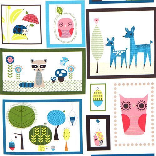 fabric animals in rectangulars Bermuda Robert Kaufman fabric animals in rectangulars Bermuda Robert Kaufman