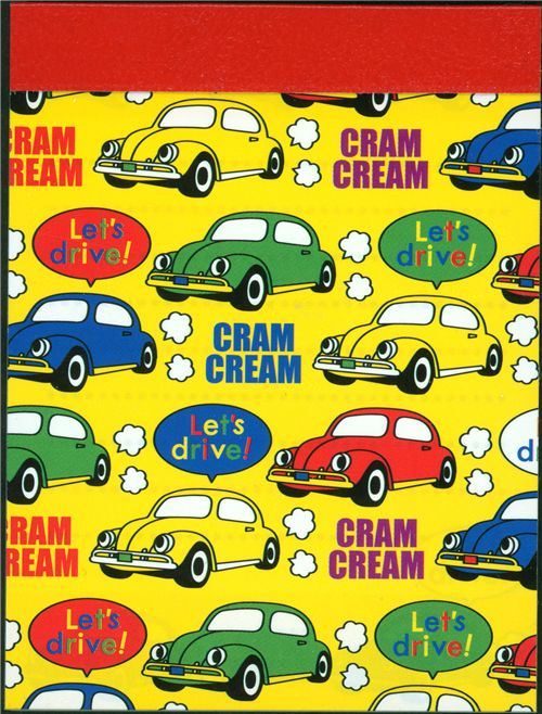 colourful cars mini Memo Pad Cram Cream colourful cars mini Memo Pad Cram Cream