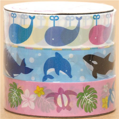 Hawaii deco tape-set whale dolphin Japan