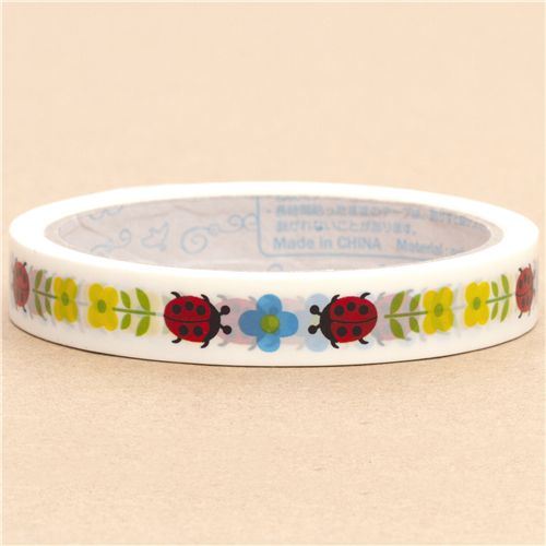 white Deco Tape ladybird flowers from Japan