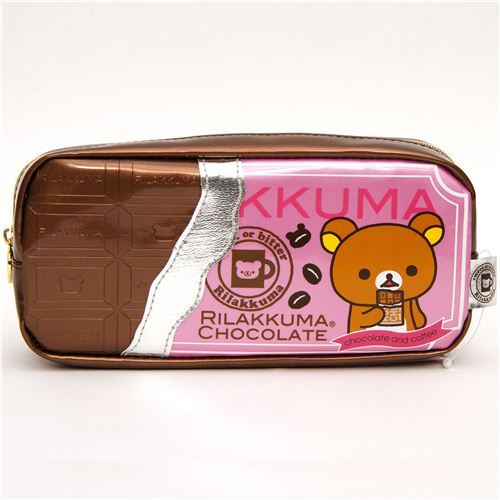 Rilakkuma pencil case with chocolate coffee embossment Rilakkuma pencil case with chocolate coffee embossment