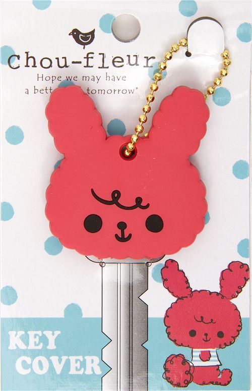 Chou-Fleur pink bunny key cover charm