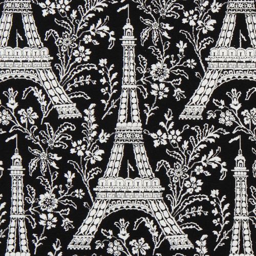 black Michael Miller fabric Eiffel Tower with flowers black Michael Miller fabric Eiffel Tower with flowers