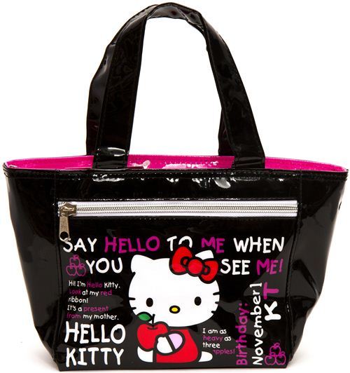 cute black Hello Kitty with apple lunch bag cute black Hello Kitty with apple lunch bag