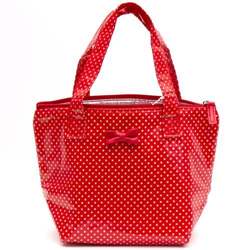 red thermo lunch bag white polka dots with ribbon red thermo lunch bag white polka dots with ribbon