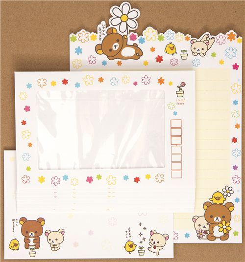 Rilakkuma bear flower Letter Set by San-X Rilakkuma bear flower Letter Set by San-X