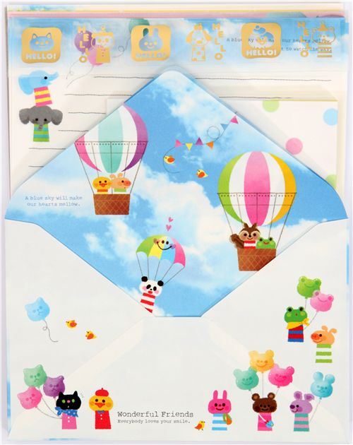 Wonderful Friends Letter Set kawaii animals Japan Wonderful Friends Letter Set kawaii animals Japan