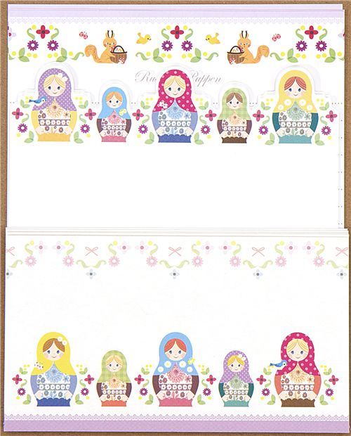 matryoshka Letter Paper set squirrel flower Japan matryoshka Letter Paper set squirrel flower Japan