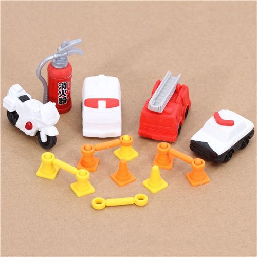 Iwako erasers Emergency Vehicle 6 pieces set