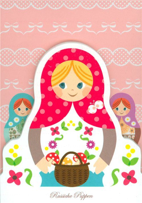 matryoshka doll die-cut memo pad from Japan matryoshka doll die-cut memo pad from Japan