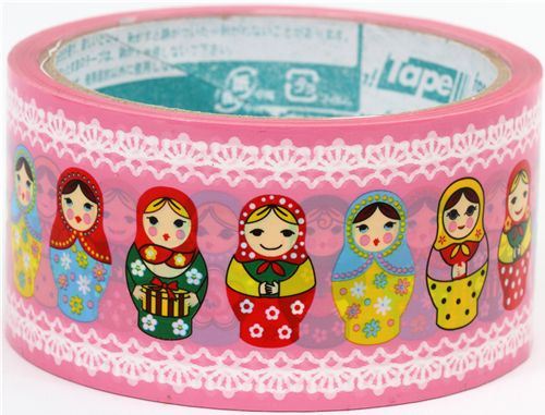 pink big Matryoshka Deco Tape Russian doll pink big Matryoshka Deco Tape Russian doll