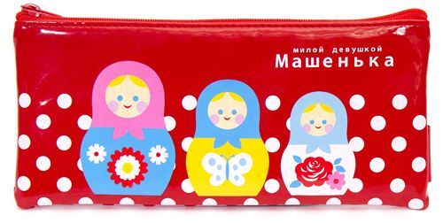 red matryoshka doll pencil case polka dots from Japan red matryoshka doll pencil case polka dots from Japan