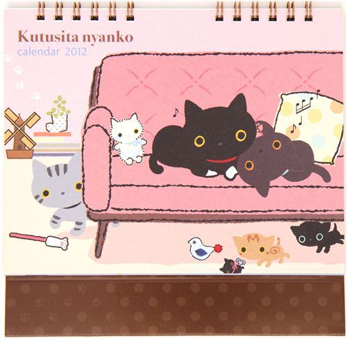 cute Kutusita Nyanko desk calendar 2012