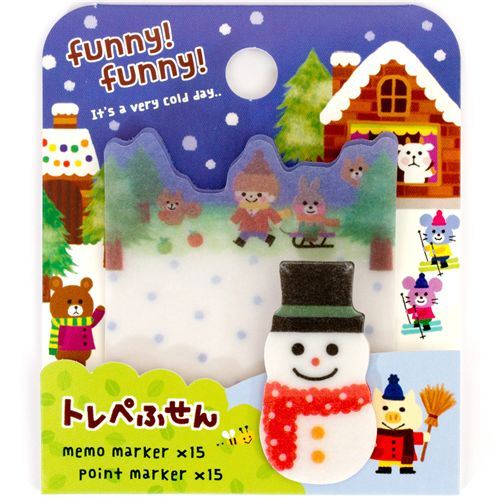 cute Christmas Post-it bookmark stickers Snowman cute Christmas Post-it bookmark stickers Snowman