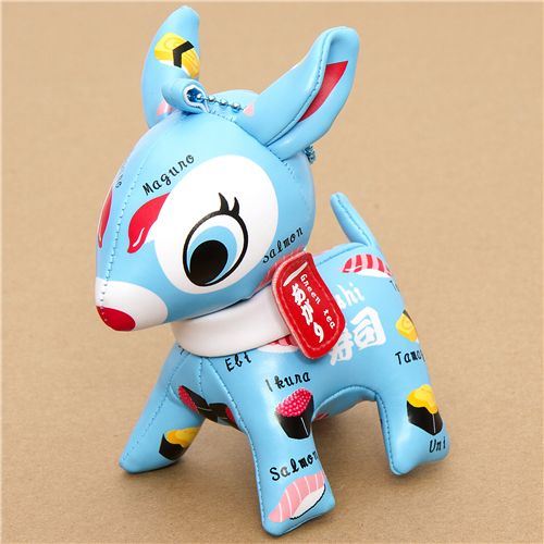 cute big blue deer cellphone charm sushi