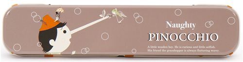 brown Pinocchio pencil case tin case Shinzi Katoh brown Pinocchio pencil case tin case Shinzi Katoh