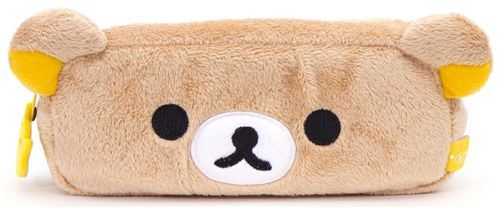 fluffy brown pencil case with Rilakkuma bear San-X fluffy brown pencil case with Rilakkuma bear San-X
