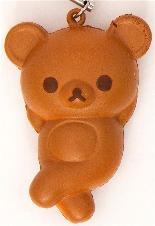 brown Rilakkuma bread squishy cellphone charm bear