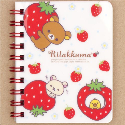 Rilakkuma Bear strawberry ring binder notebook Rilakkuma Bear strawberry ring binder notebook
