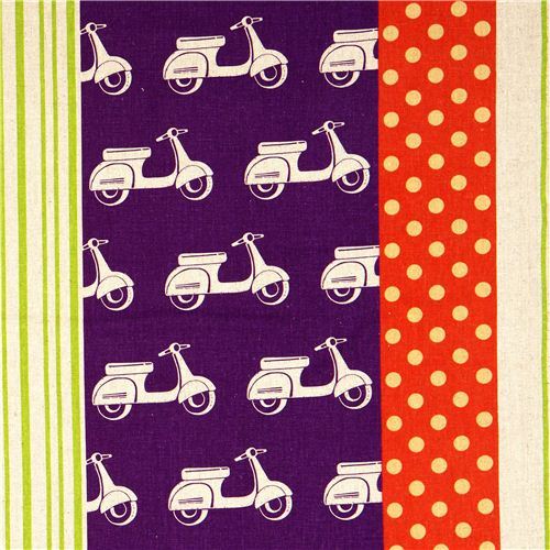 echino canvas designer fabric scooter Vespa purple echino canvas designer fabric scooter Vespa purple