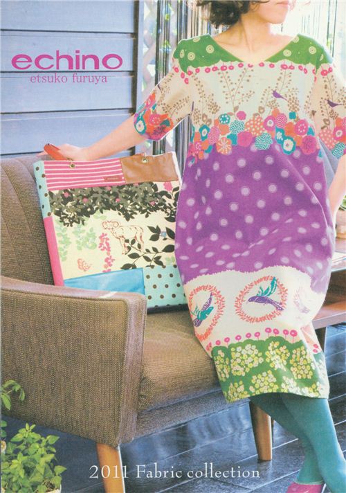 Dress and bag with Echino fabric on the catalogue cover