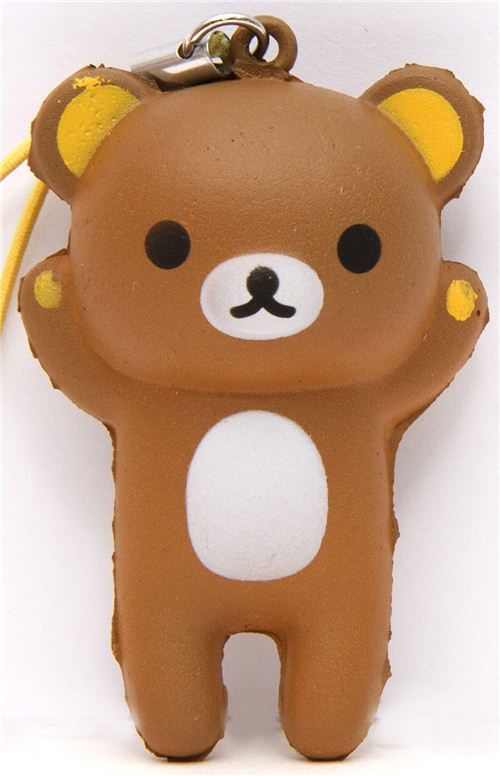 brown Rilakkuma bear squishy cellphone charm kawaii brown Rilakkuma bear squishy cellphone charm kawaii