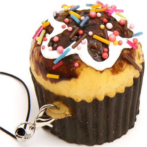 chocolate muffin squishy cellphone charm sprinkles chocolate muffin squishy cellphone charm sprinkles