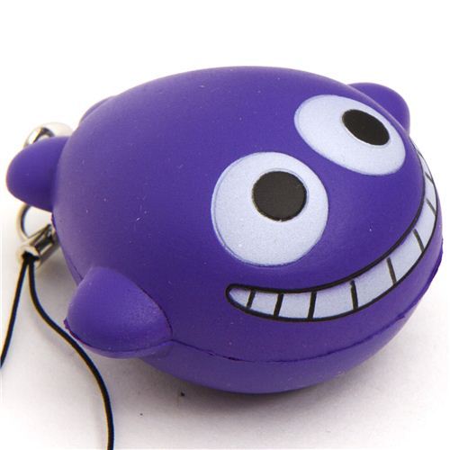 funny grinning purple whale squishy cellphone charm funny grinning purple whale squishy cellphone charm