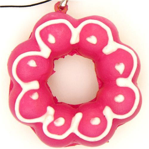 pink flower donut squishy charm kawaii pink flower donut squishy charm kawaii