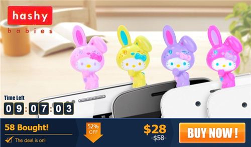 Cute Hello Kitty plugy jacks for earphones on beecrazy.hk