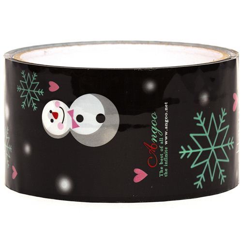 black snowman Scotch Tape christmas snowflakes