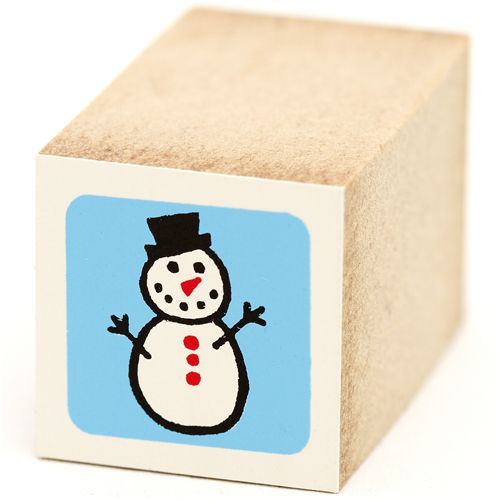 cute small snowman wooden stamp Christmas