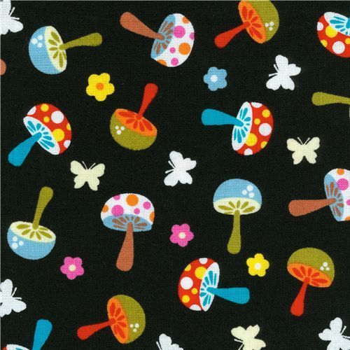 Michael Miller flannel fabric Mini Mushrooms toadstools
