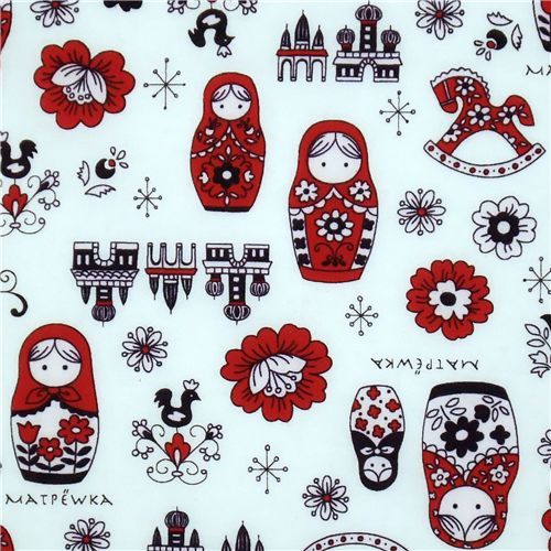 beautiful matryoshka dolls Kokka fabric Japan babushka