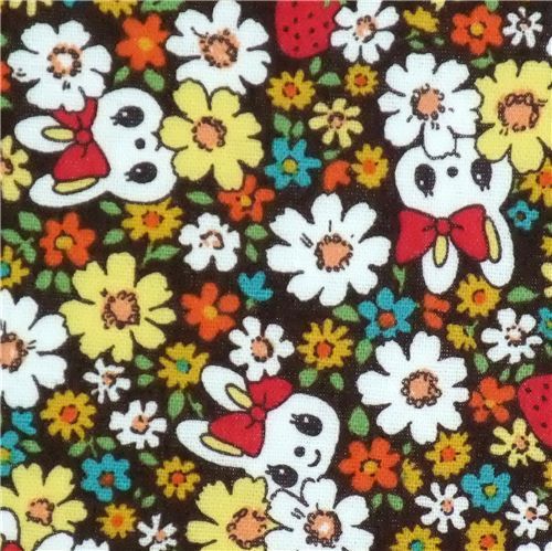 cute florets bunny Kokka fabric Japan kawaii