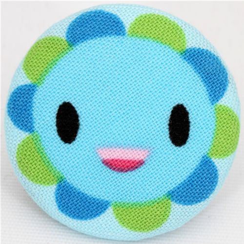 blue laughing flower fabric button Robert Kaufman blue laughing flower fabric button Robert Kaufman