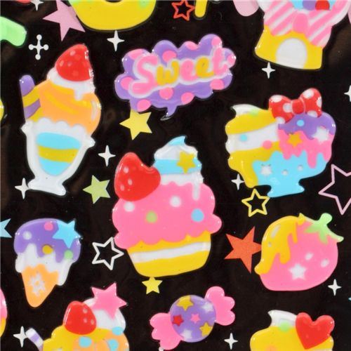 kawaii cupcakes neon sticker Japan kawaii