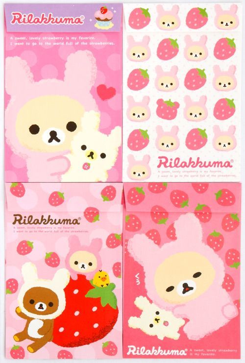 Rilakkuma bear Letter Set strawberry from Japan Rilakkuma bear Letter Set strawberry from Japan
