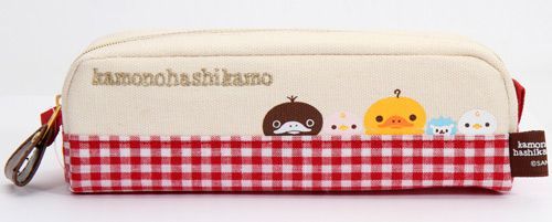 checkered Duckling pencil case by San-X from Japan checkered Duckling pencil case by San-X from Japan