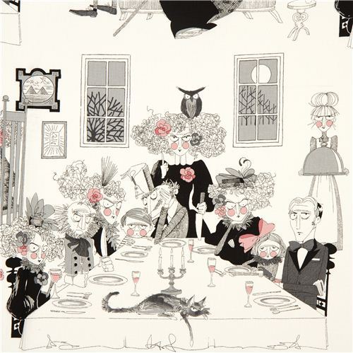white witch family fabric by Alexander Henry dining room white witch family fabric by Alexander Henry dining room