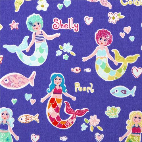Michael Miller fabric Mermaid Friends mermaid fish Michael Miller fabric Mermaid Friends mermaid fish