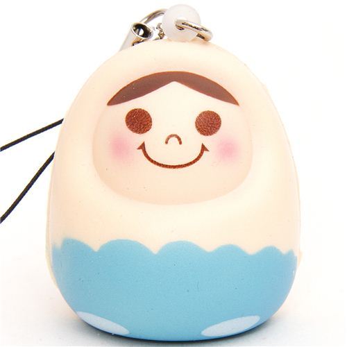 blue matryoshka nesting doll squishy cellphone charm