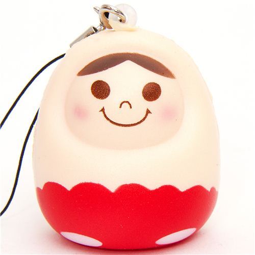 red matryoshka nesting doll squishy cellphone charm