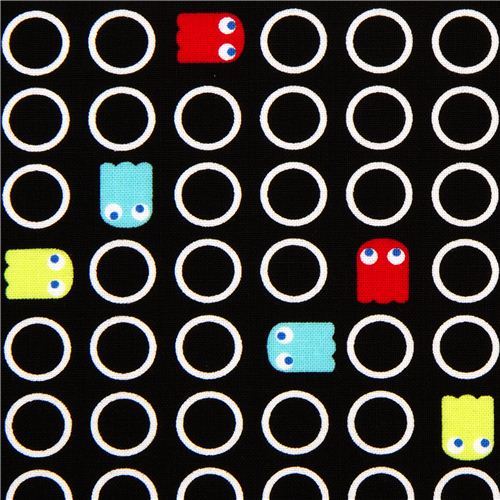 black designer fabric for boys with little comic ghosts black designer fabric for boys with little comic ghosts