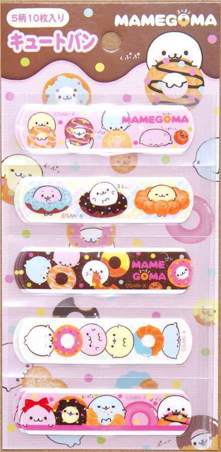 Mamegoma seals glitter Bandage Band-Aid 10 pcs donuts Mamegoma seals glitter Bandage Band-Aid 10 pcs donuts