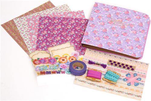 Scrapbooking kit from Japan with flowers Scrapbooking kit from Japan with flowers
